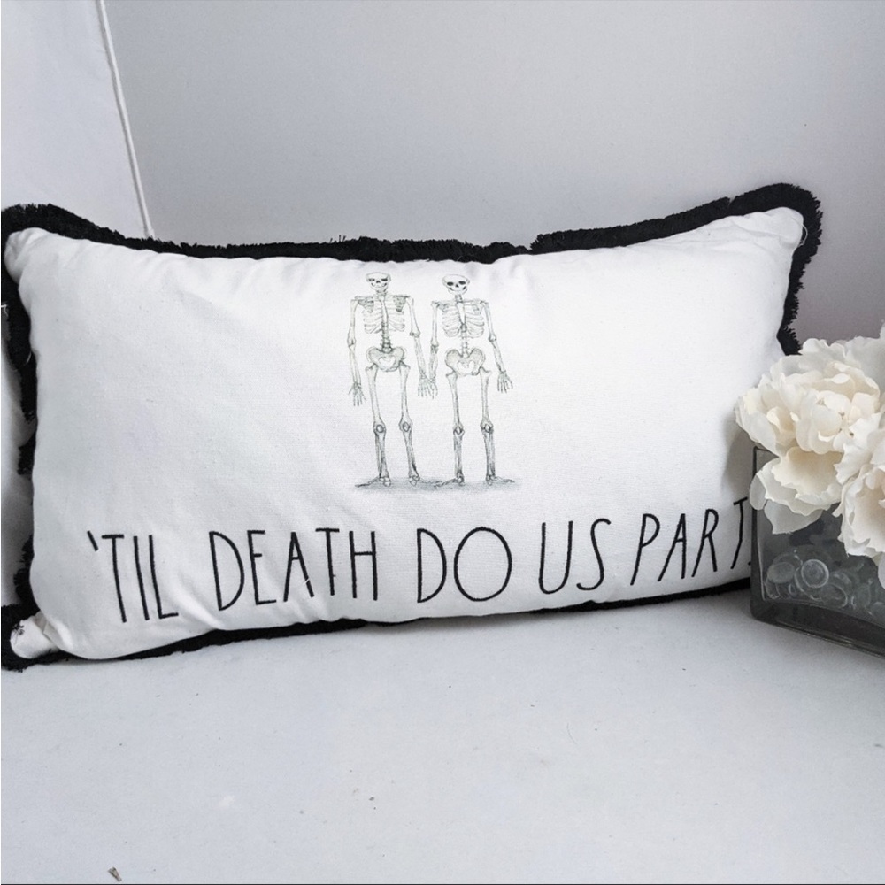 RAE DUNN Til Death Do Us Part Halloween PILLOW